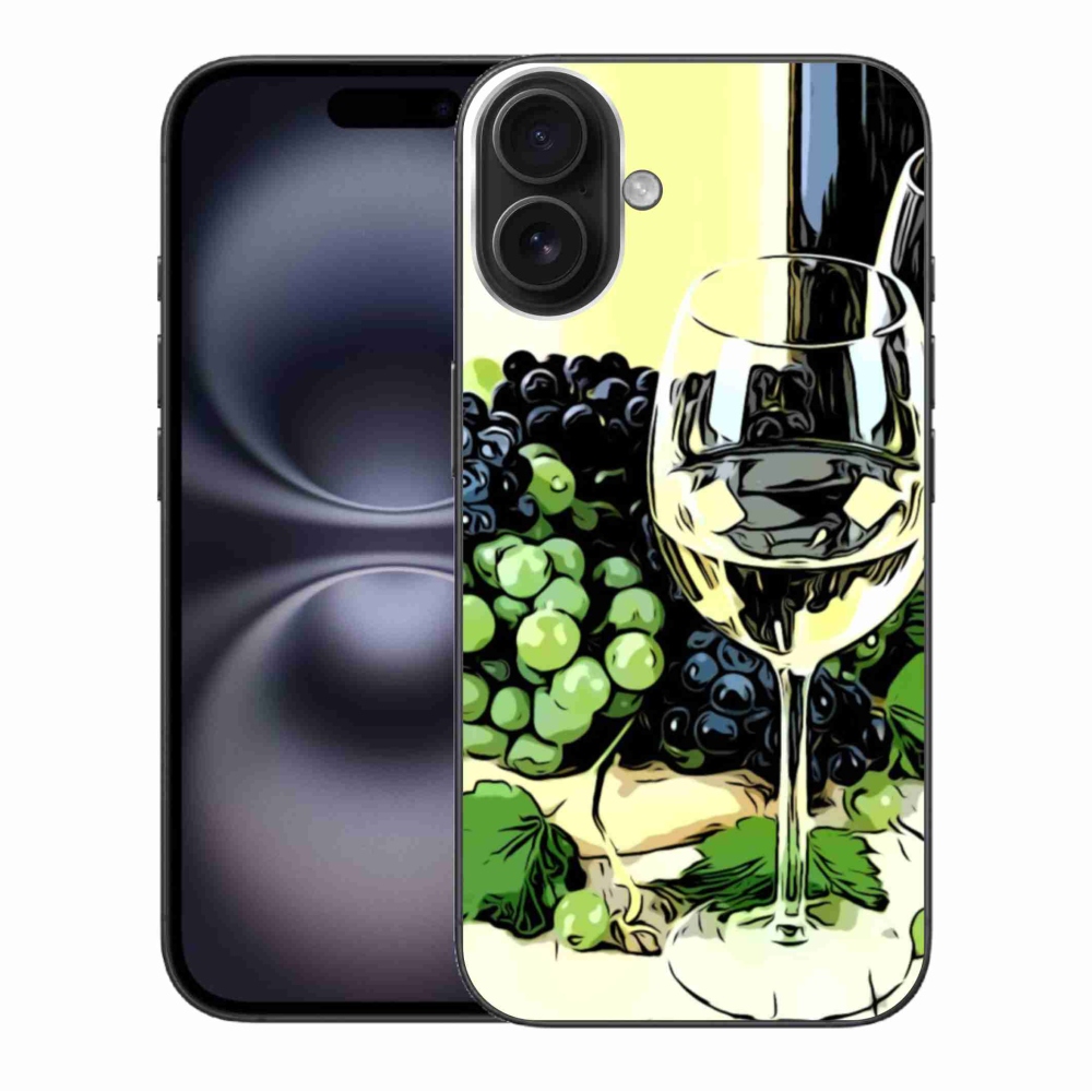 Gelový kryt mmCase na iPhone 16 Plus - sklenka vína