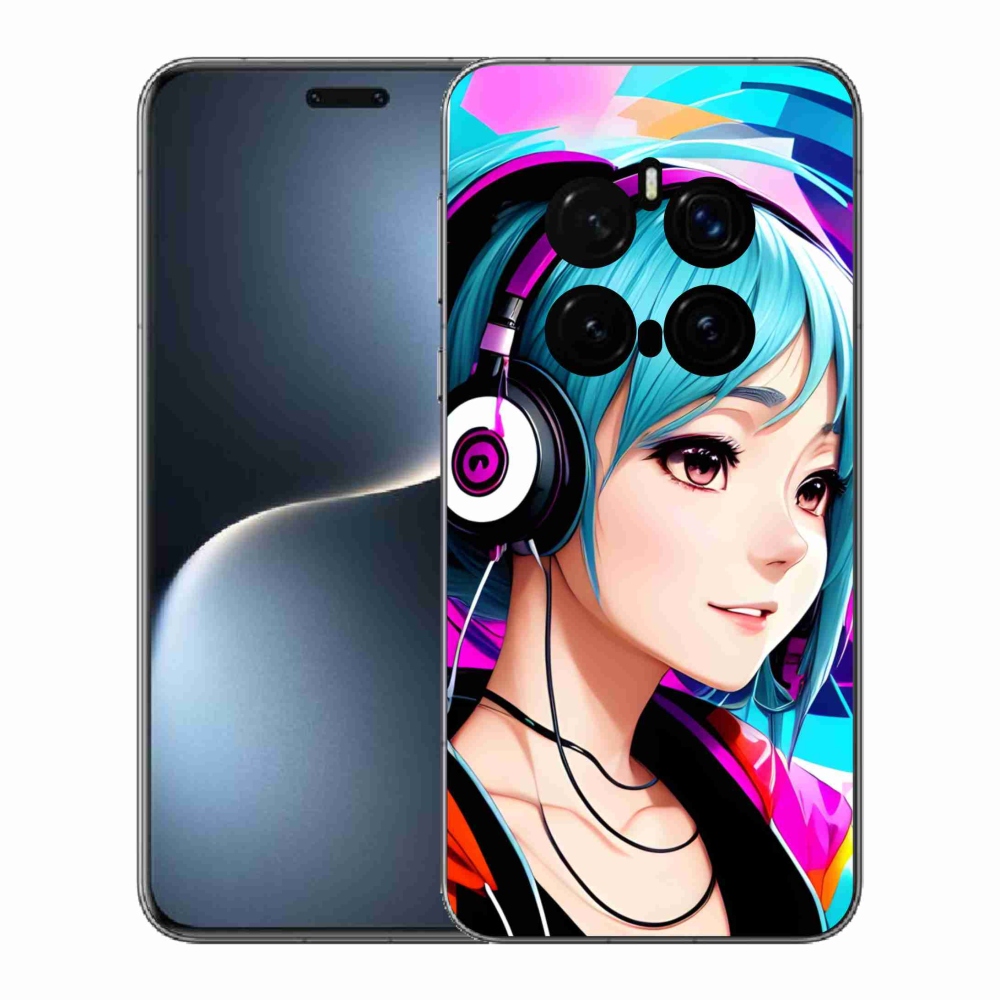Gelový kryt mmCase na Honor Magic 7 Pro 5G - dívka se sluchátky