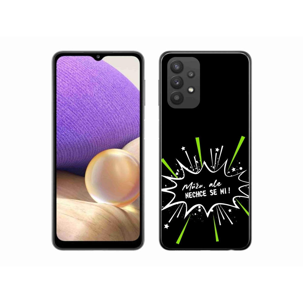 Gelový kryt mmCase na Samsung Galaxy A32 5G - vtipný text 11 černé pozadí