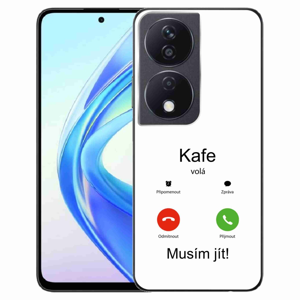 Gelový kryt mmCase na Honor X7b/Honor 90 Smart - kafe volá bílé pozadí