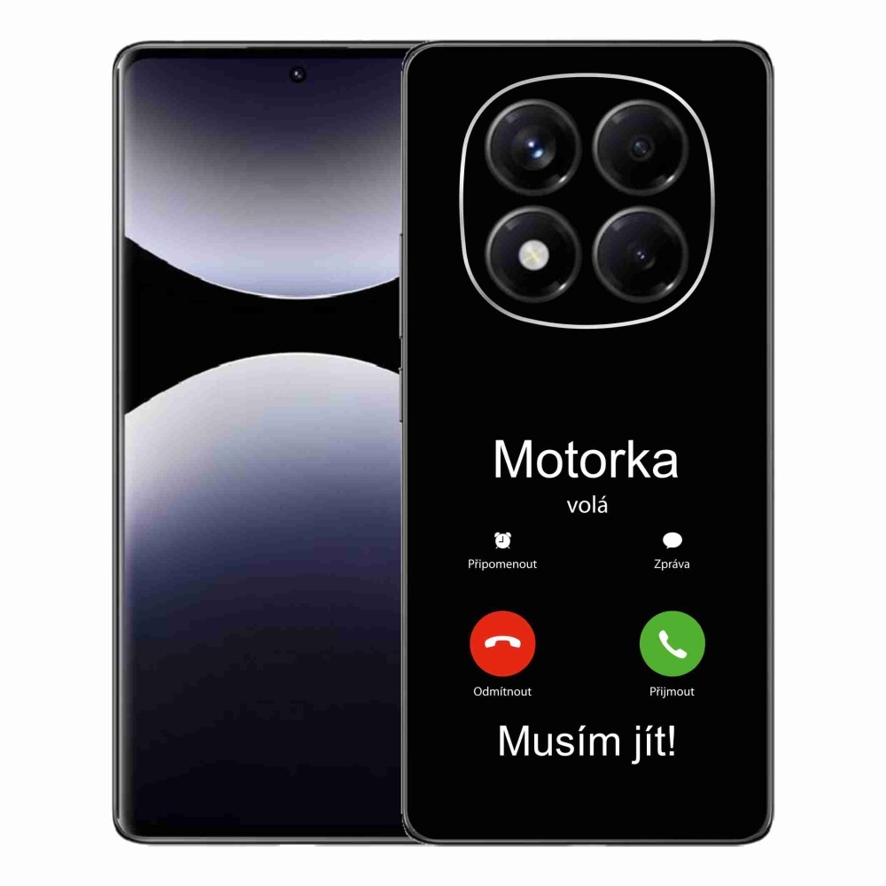Gelový kryt mmCase na Xiaomi Redmi Note 14 Pro - motorka volá černé pozadí