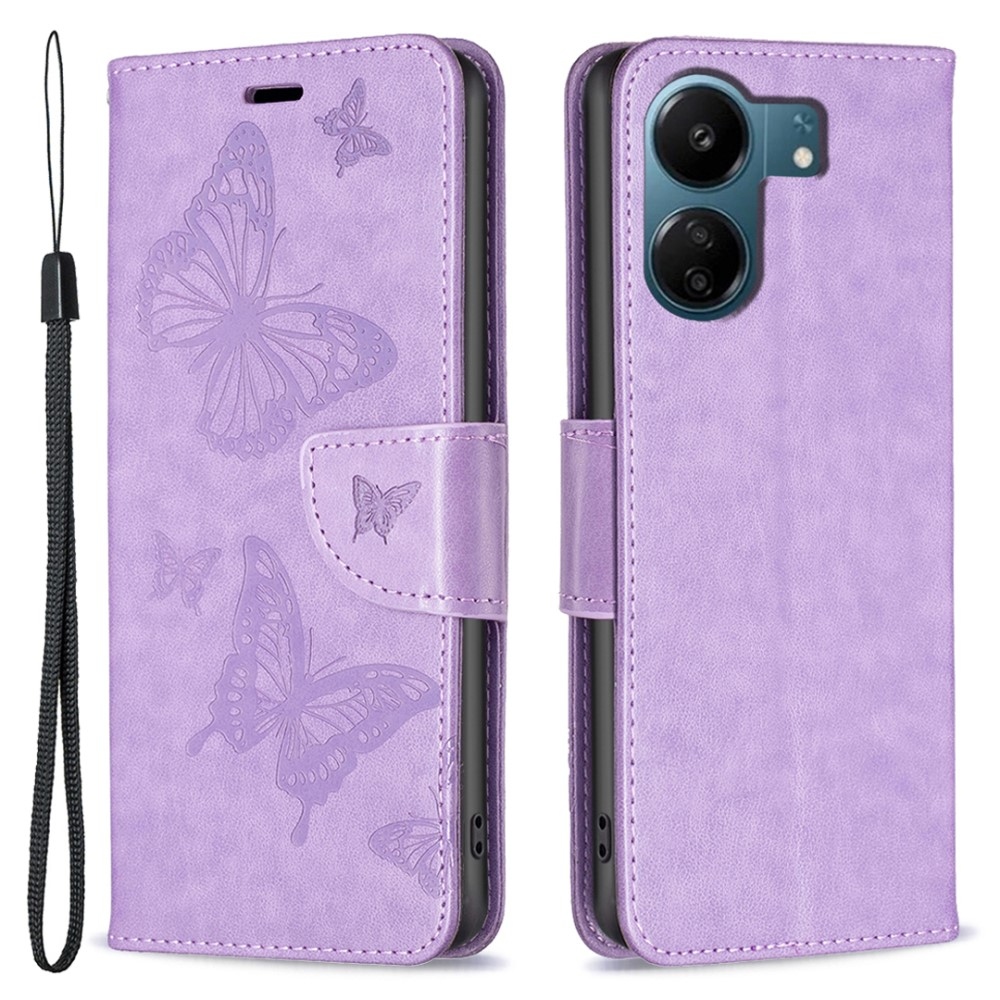 Butterfly knížkové pouzdro na Xiaomi Poco C65/Redmi 13C 4G/5G - světlefialové