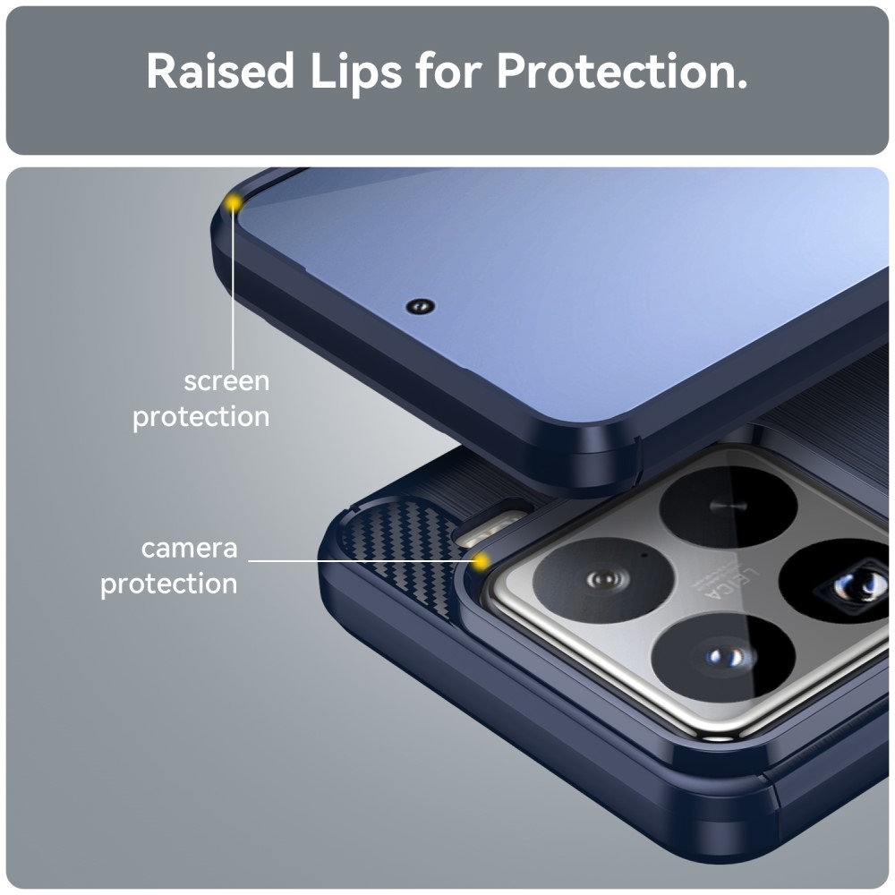 Carbon odolný gelový obal na Xiaomi 15 Pro - modrý