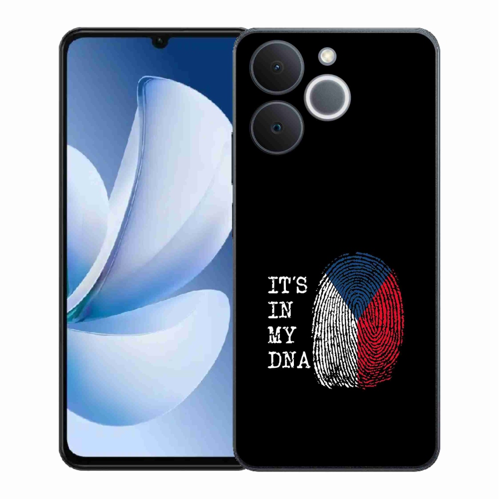 Gelový kryt mmCase na Realme Note 70T - vlajka otisk prstu černé pozadí
