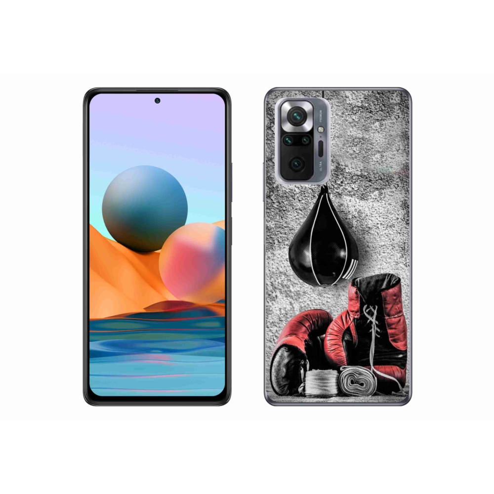 Gelový kryt mmCase na Xiaomi Redmi Note 10 Pro - boxovací pytel a rukavice