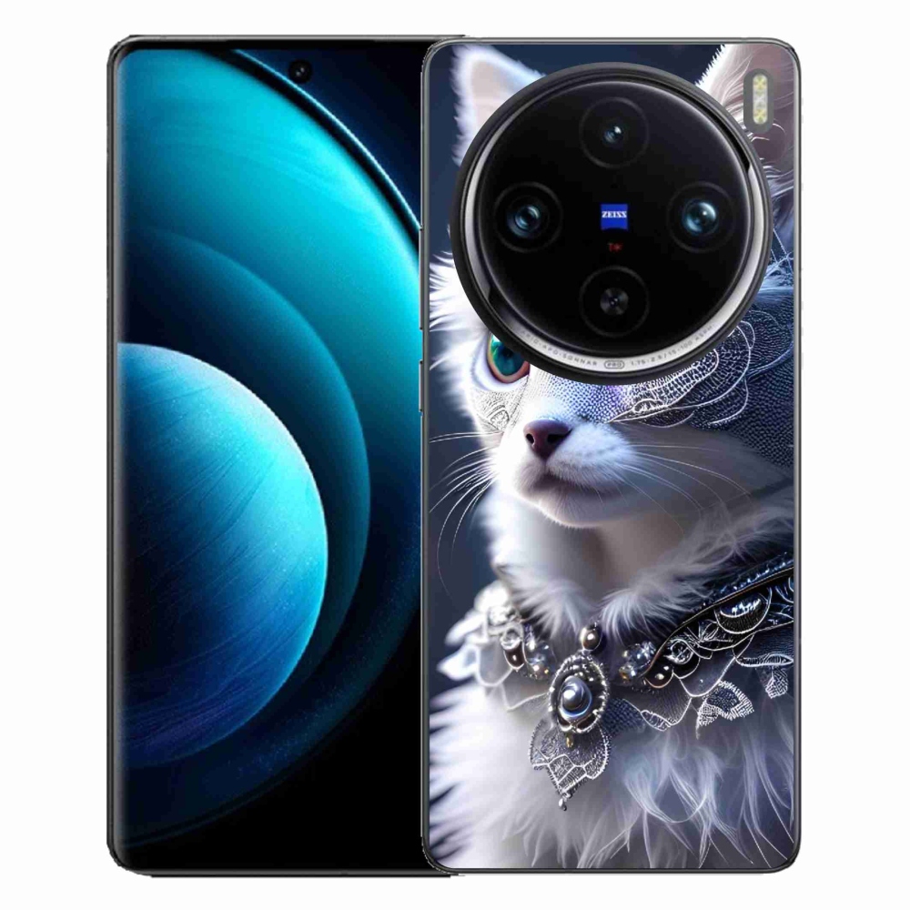 Gelový kryt mmCase na Vivo X100 Pro 5G - bílá kočka