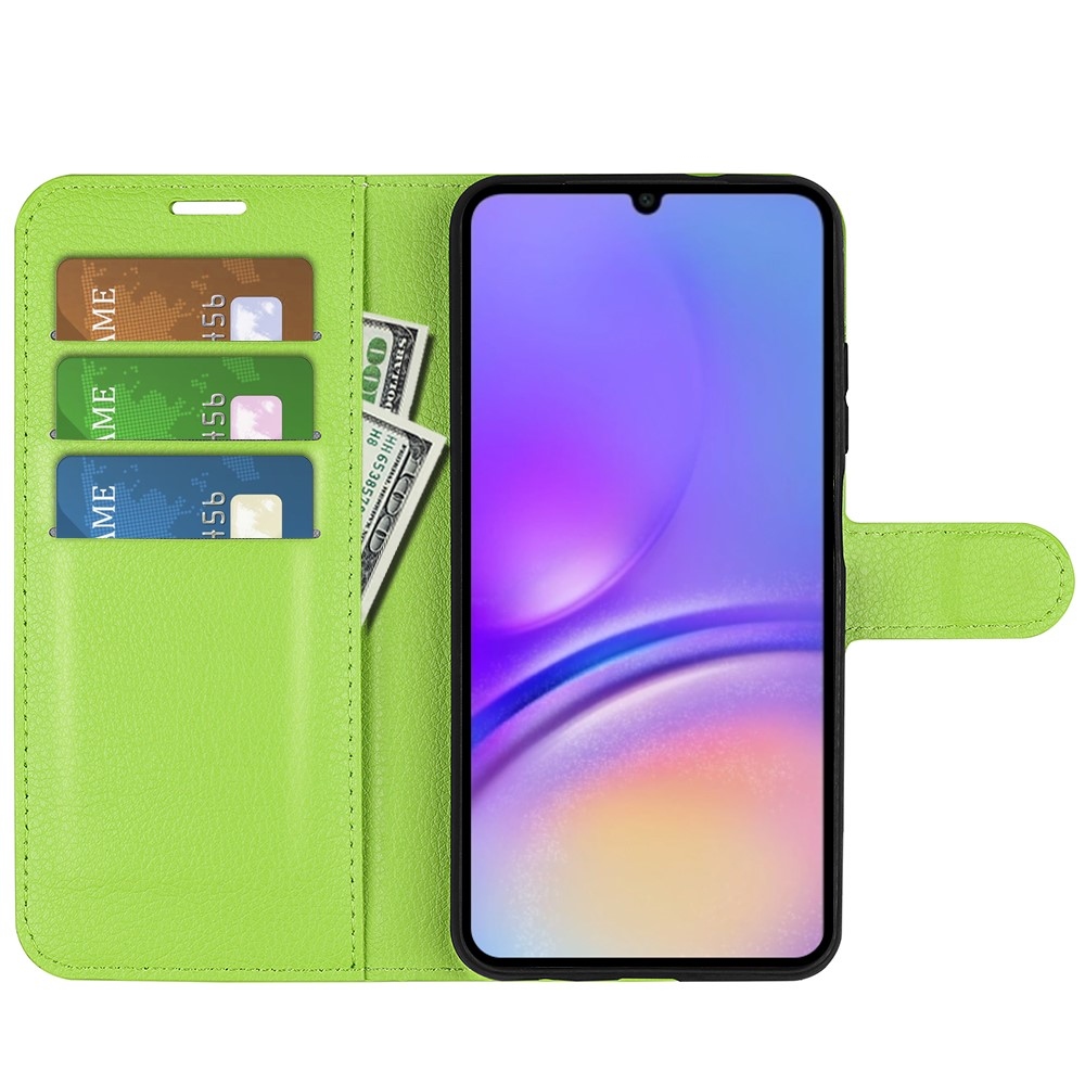 Litchi knížkové pouzdro na Samsung Galaxy A07 4G - zelené
