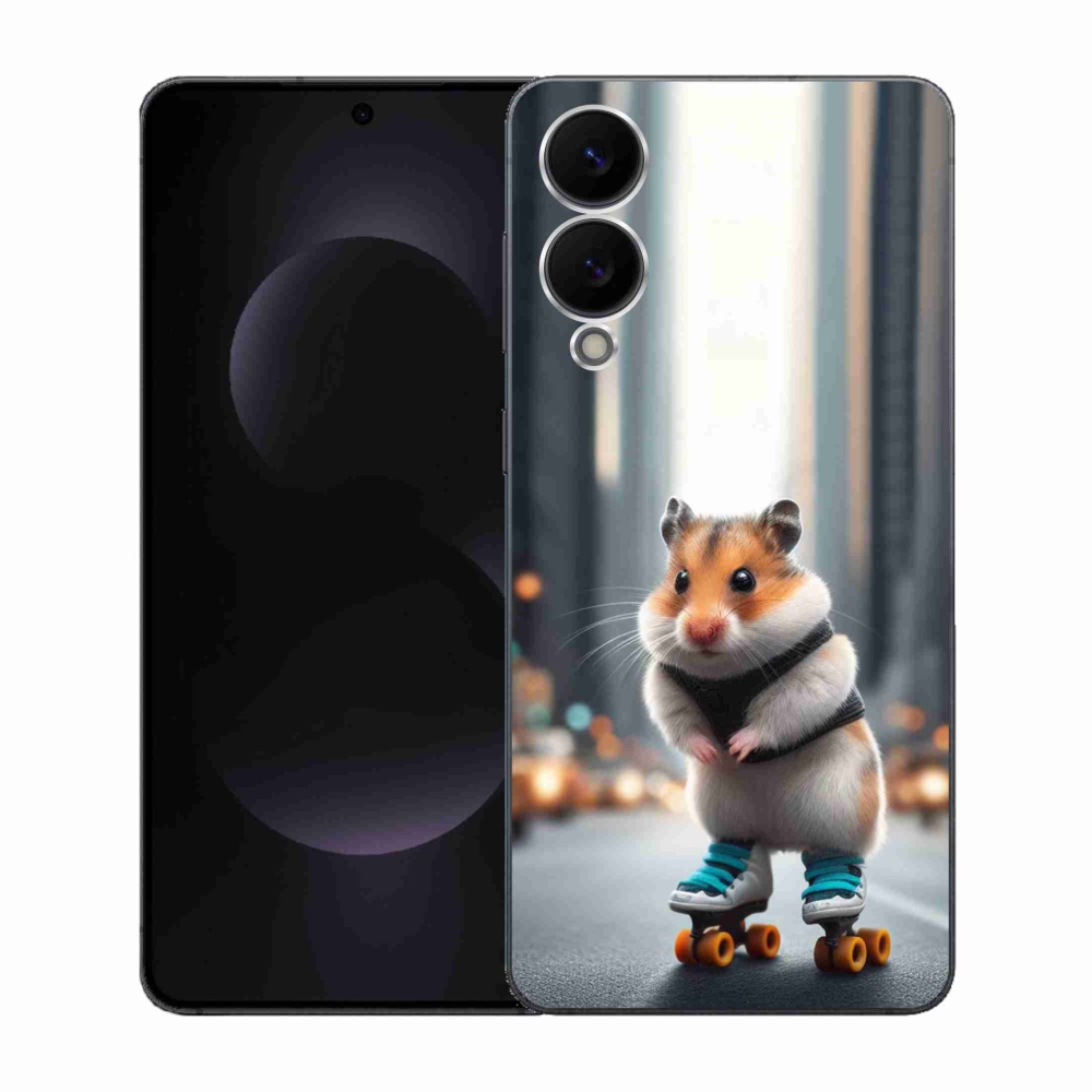 Gelový kryt mmCase na Samsung Galaxy S25 Edge - křeček na bruslích