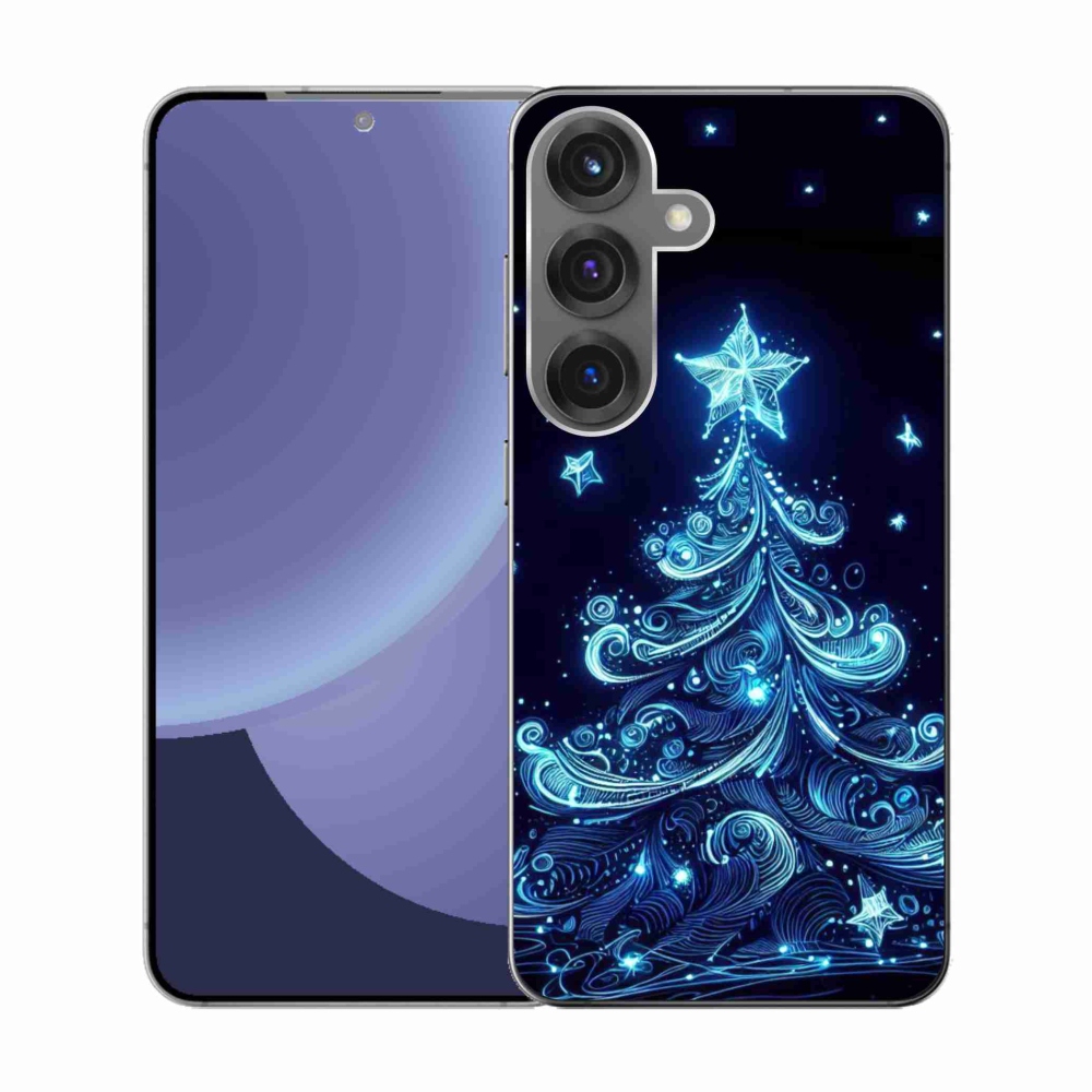 Gelový kryt mmCase na Samsung Galaxy S25 - neonový vánoční stromek 4