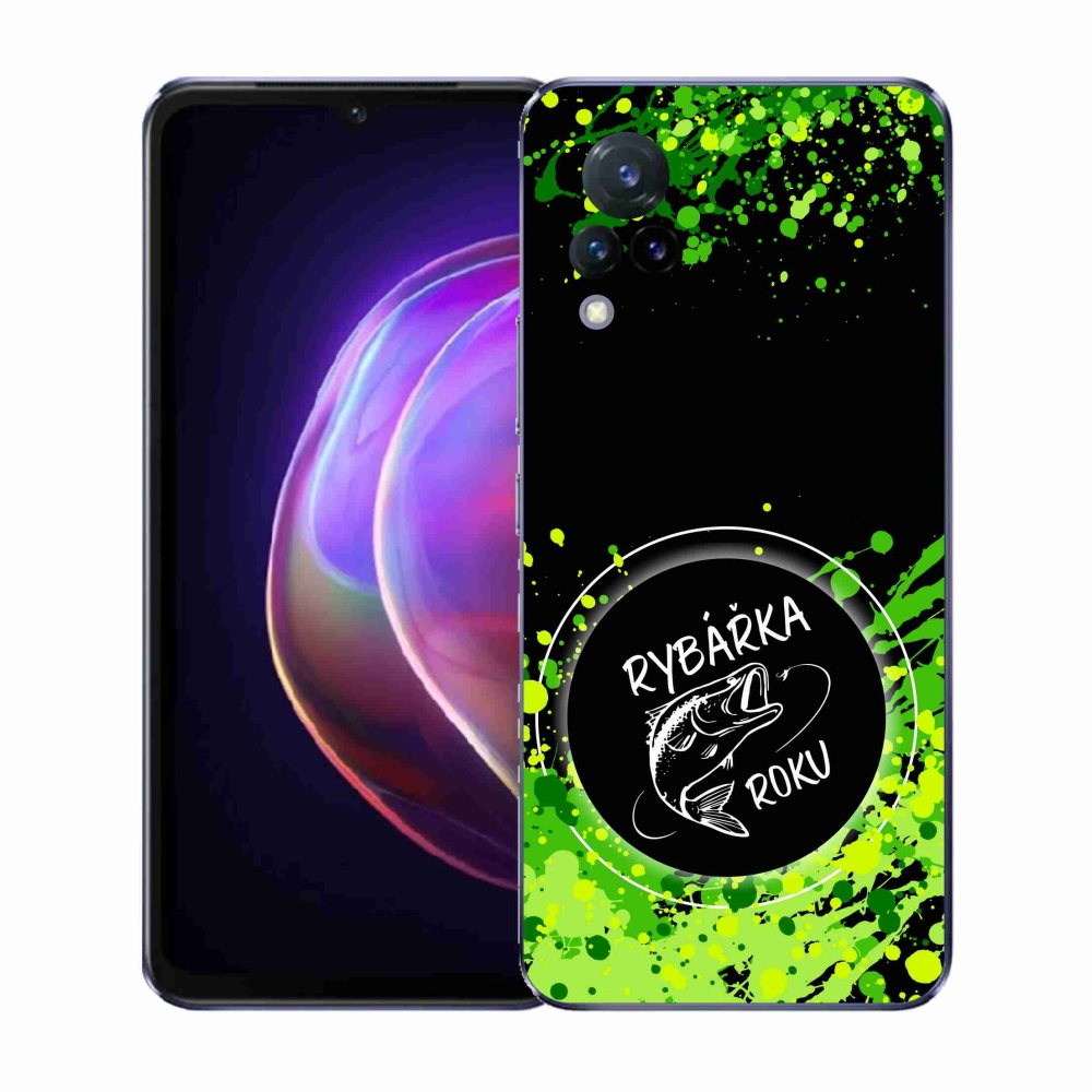 Gelový kryt mmCase na Vivo V21 4G/5G - rybářka roku černé pozadí