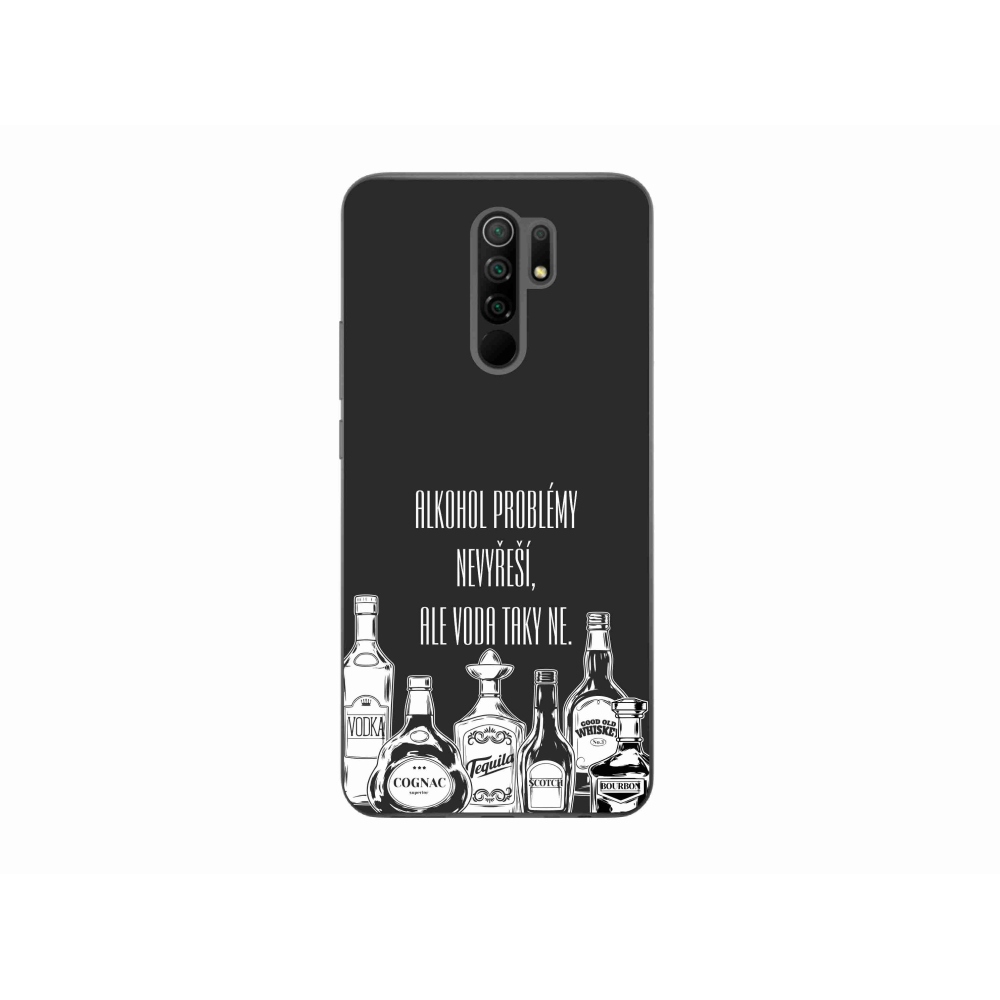 Gelový kryt mmCase na Xiaomi Redmi 9 - vtipný text černé pozadí