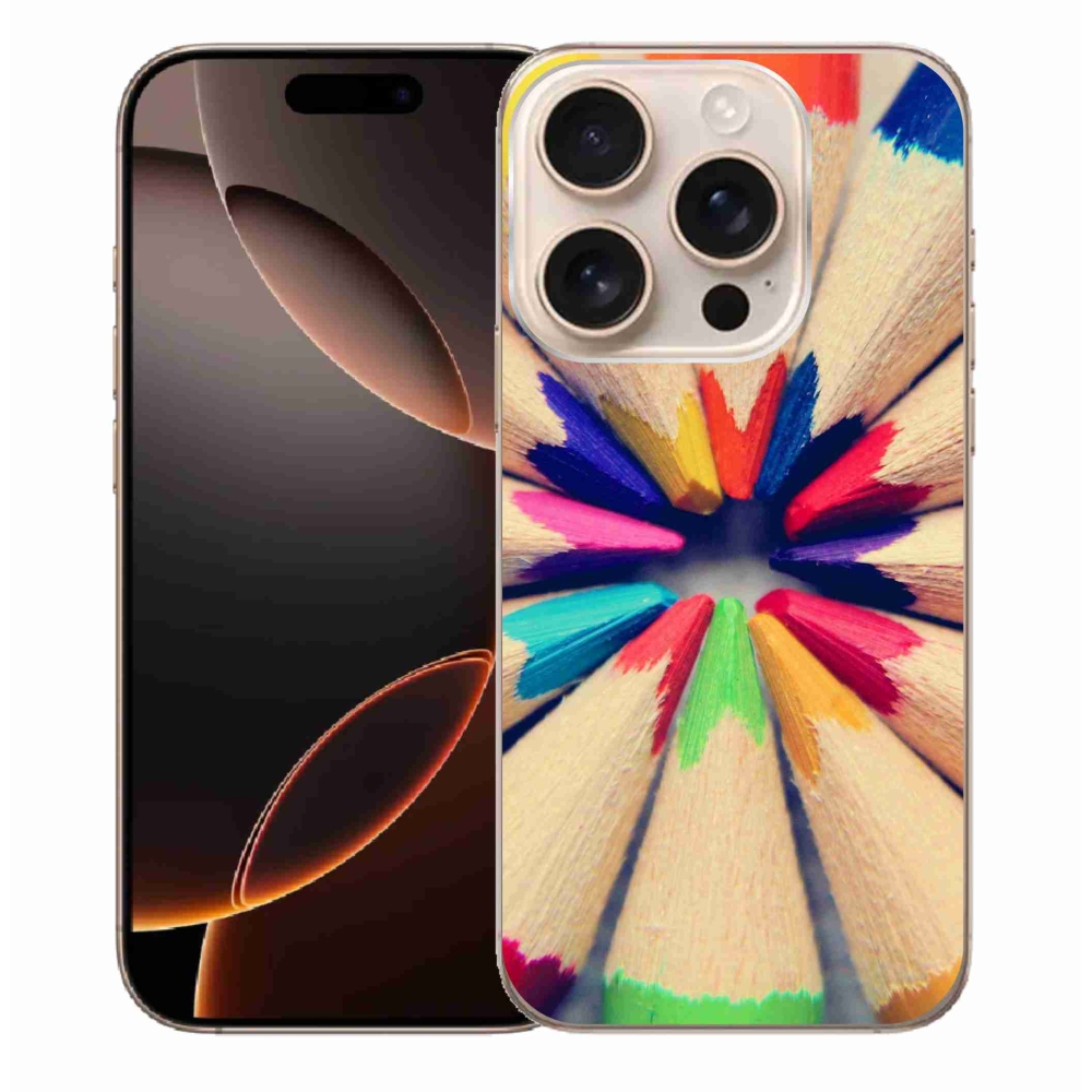 Gelový kryt mmCase na iPhone 16 Pro Max - pastelky 