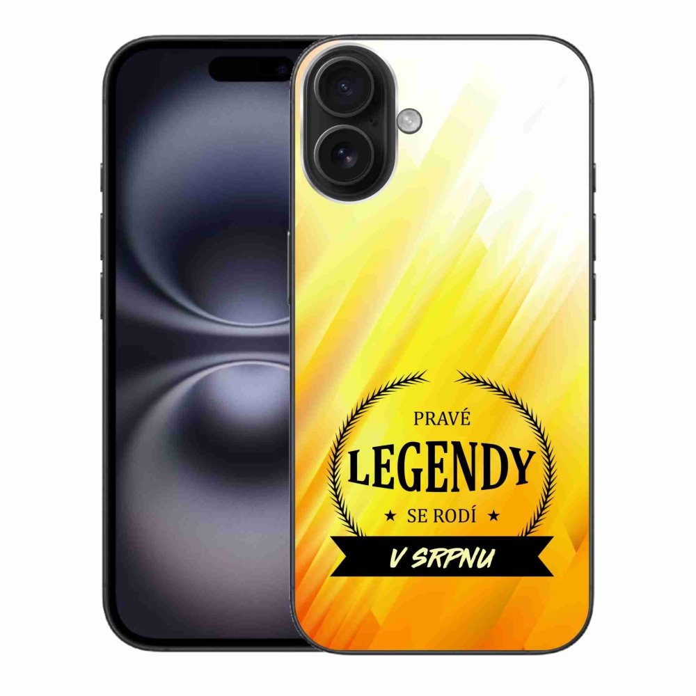 Gelový kryt mmCase na iPhone 16 Plus - legendy v srpnu žluté pozadí