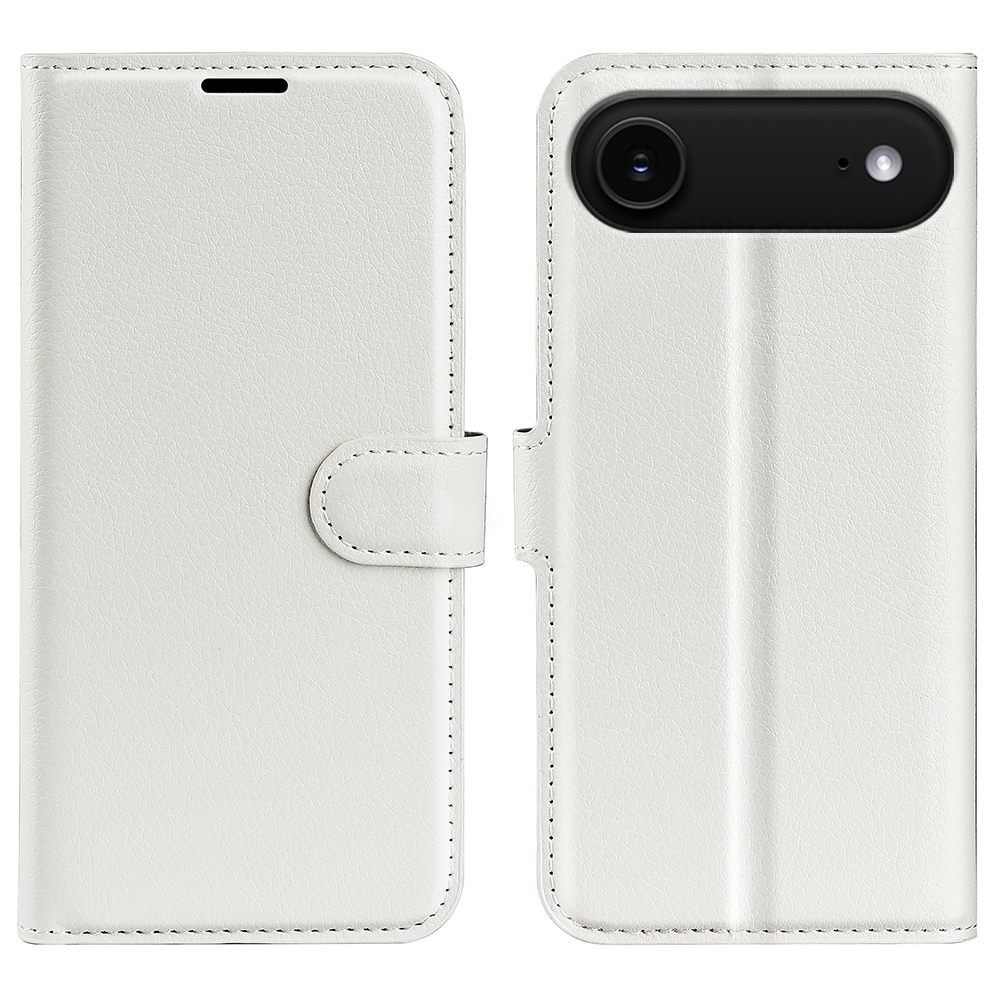 Litchi knížkové pouzdro na iPhone 17 Air - bílé