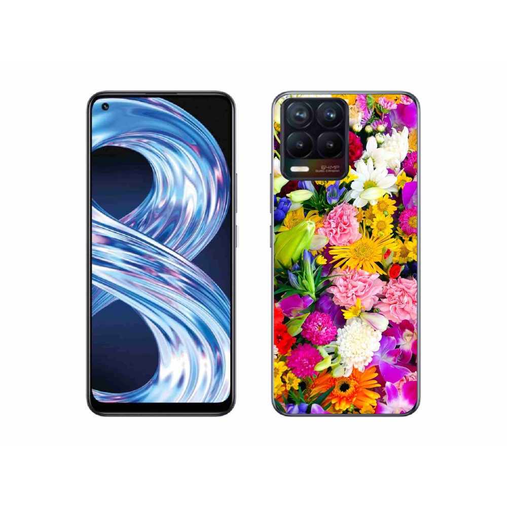 Gelový kryt mmCase na Realme 8 Pro - květiny 12