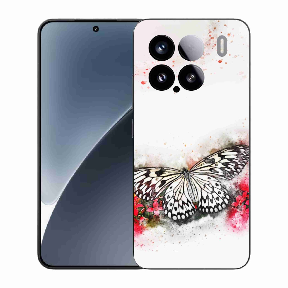 Gelový kryt mmCase na Xiaomi 15 - černobílý motýl