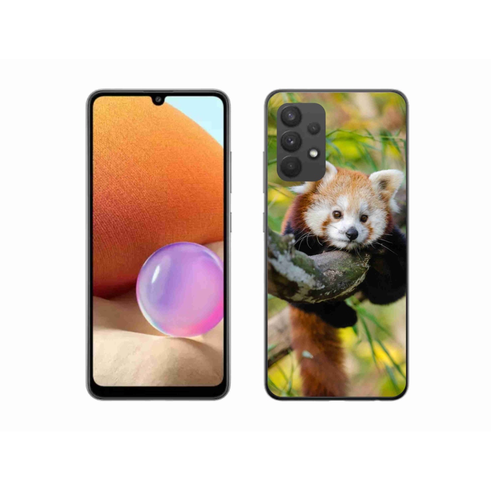 Gelový kryt mmCase na Samsung Galaxy A32 4G - panda červená