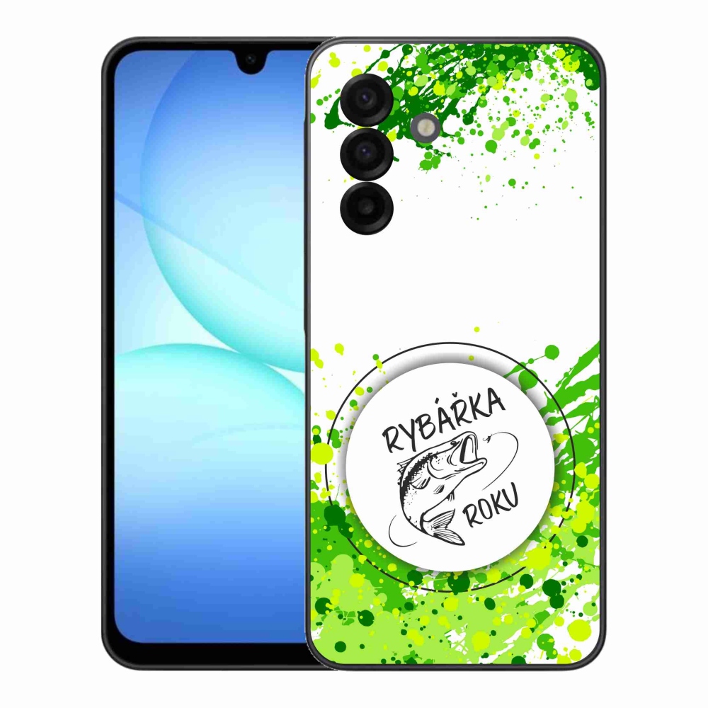 Gelový kryt mmCase na Samsung Galaxy A17 5G - rybářka roku bílé pozadí