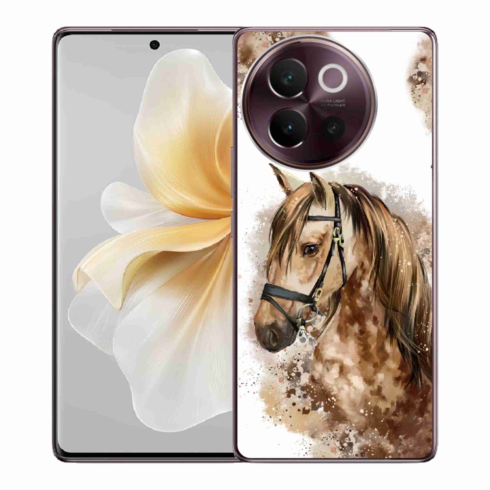 Gelový kryt mmCase na Vivo V40 Lite 5G - hnědý kreslený kůň