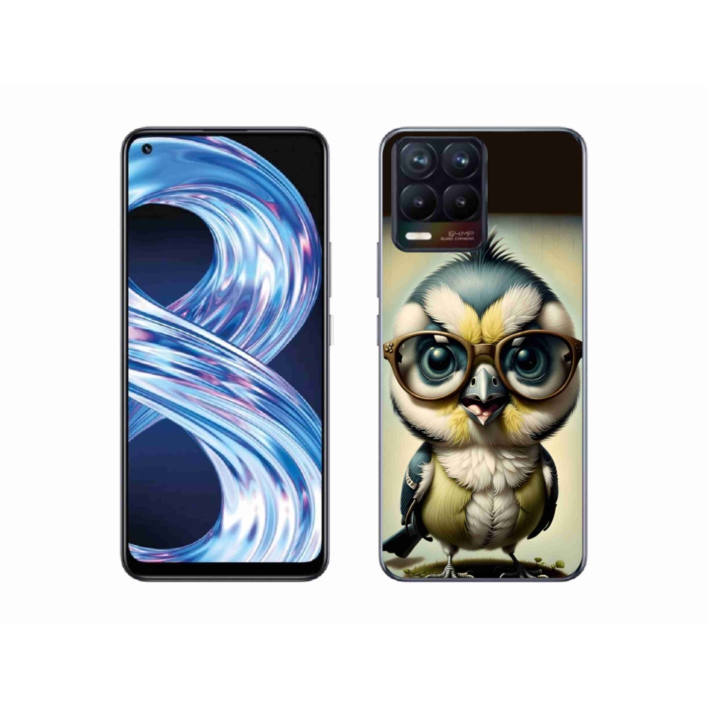 Gelový kryt mmCase na Realme 8 Pro - mládě s brýlemi