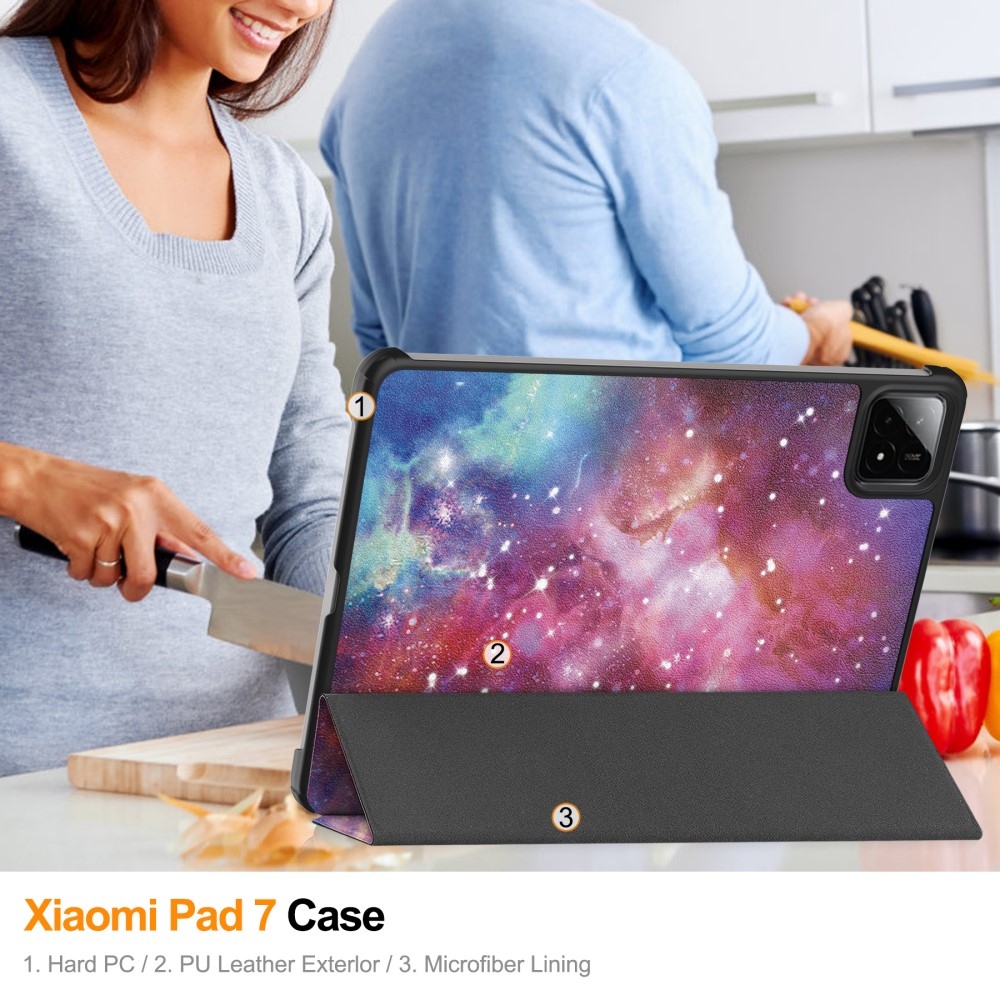 Patty chytré polohovací pouzdro na tablet Xiaomi Pad 7/7 Pro - vesmír