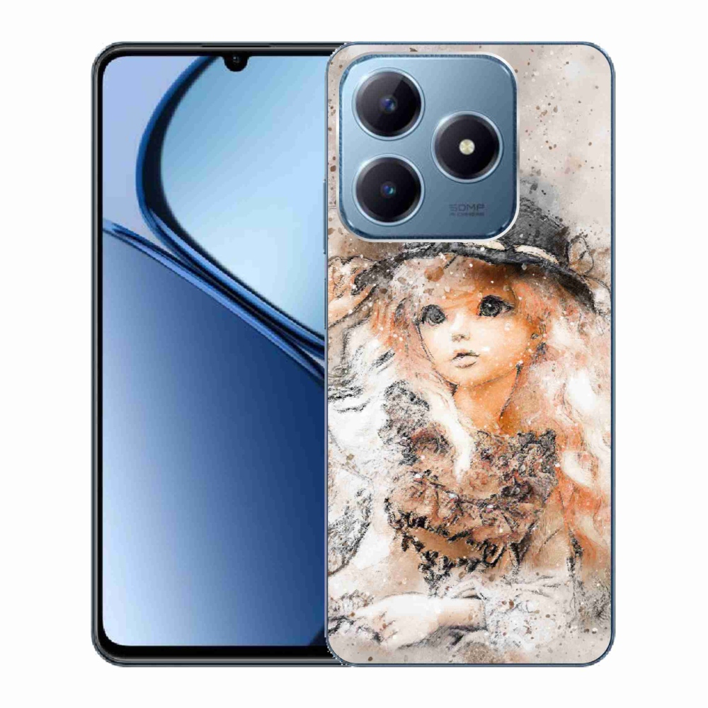Gelový kryt mmCase na Realme C63 - holčička s kloboukem