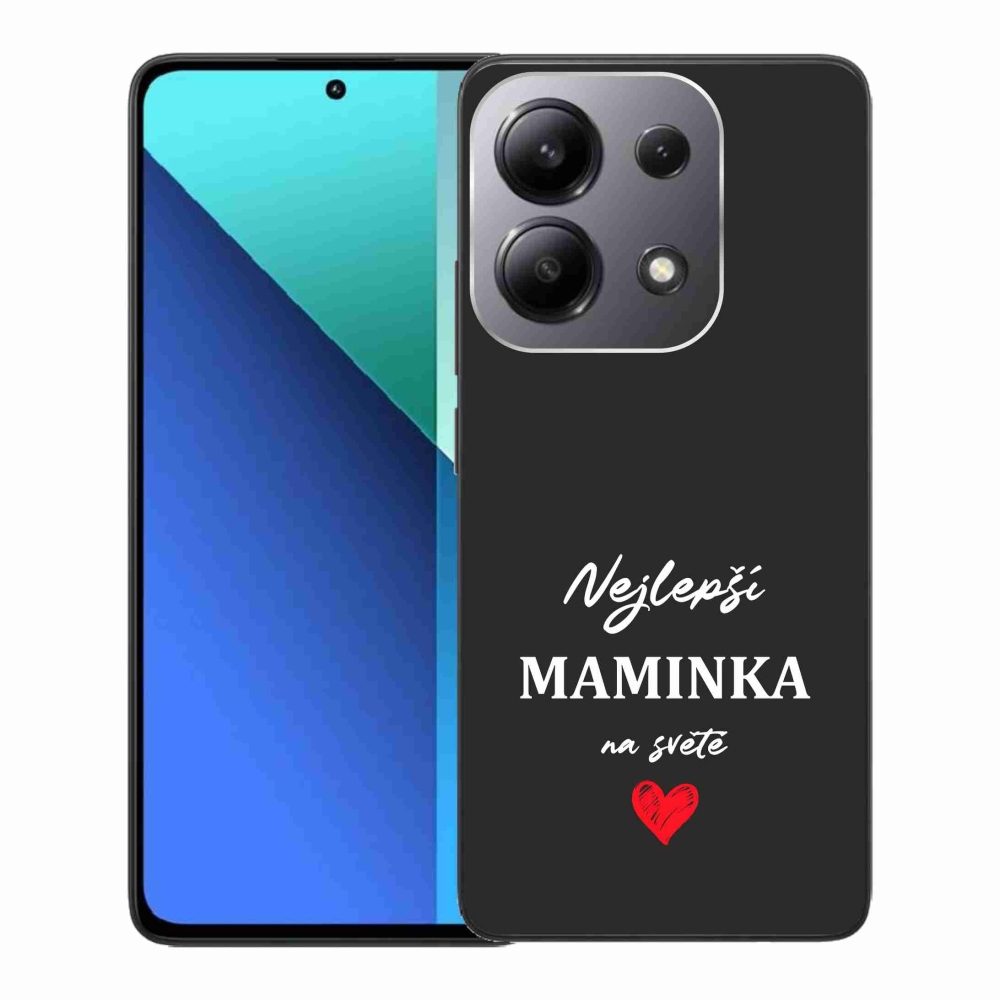 Gelový kryt mmCase na Xiaomi Redmi Note 13 - nejlepší maminka 1 černé pozadí