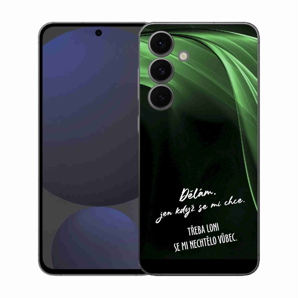 Gelový kryt mmCase na Samsung Galaxy S25 FE - vtipný text 12 černé pozadí