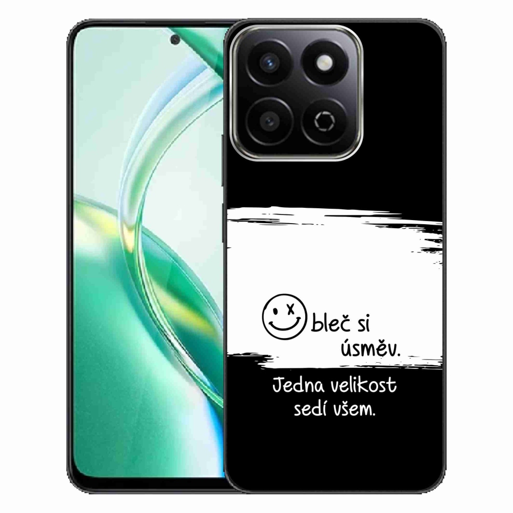 Gelový kryt mmCase na Honor 200 Smart 5G - vtipný text 8 bíločerné pozadí