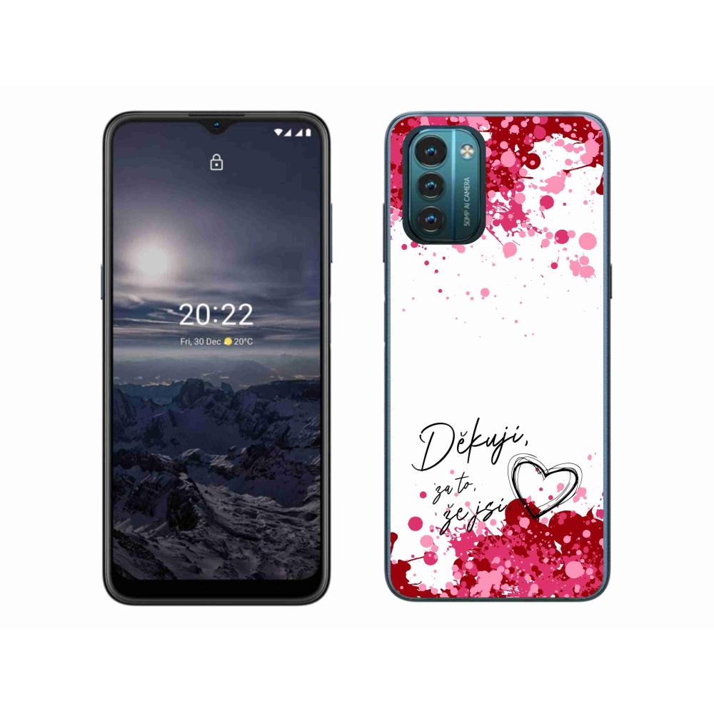 Gelový kryt mmCase na Nokia G11/G21 - zamilovaný text 2 bílé pozadí