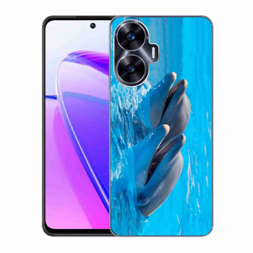 Gelový kryt mmCase na Realme C55 - delfíni