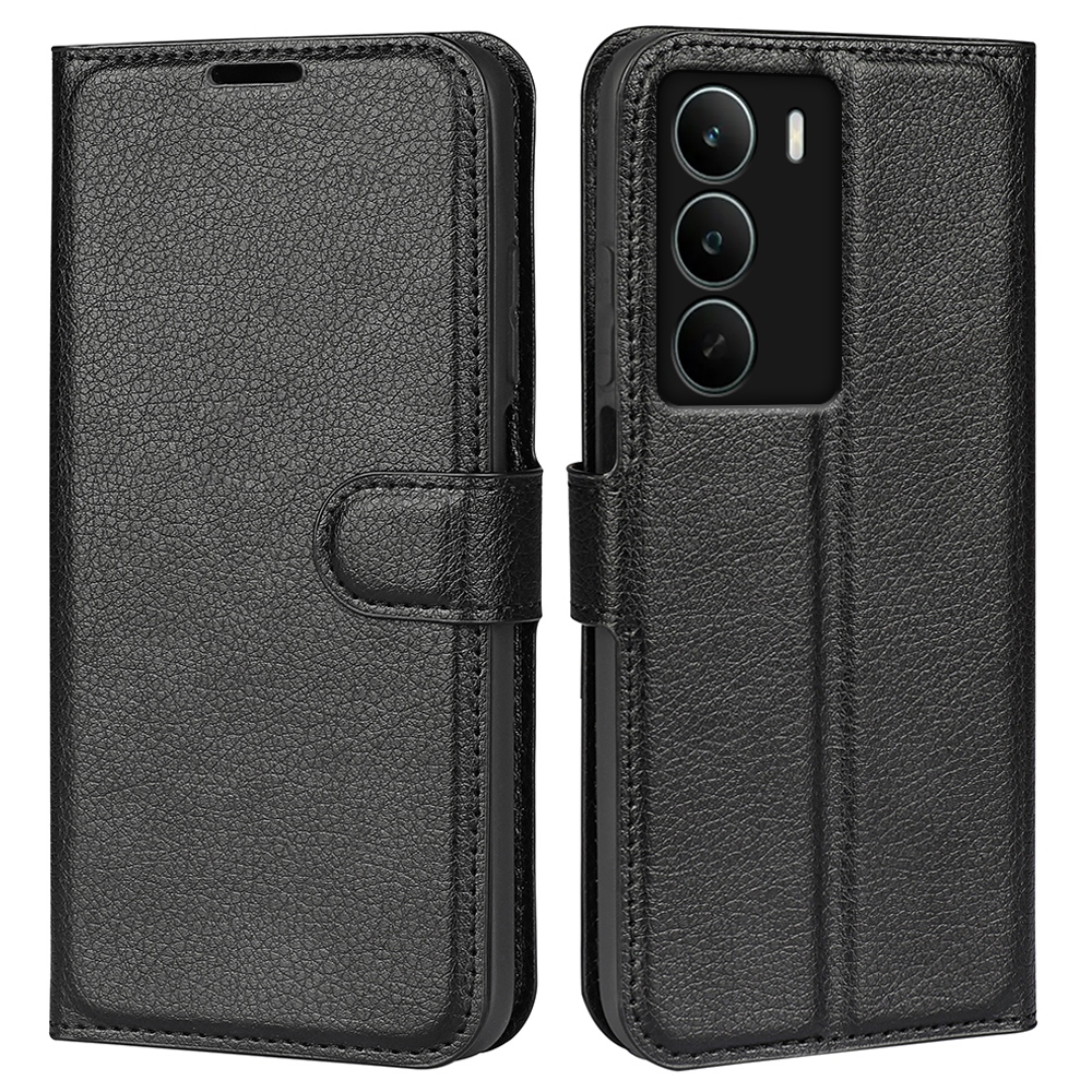 Litchi knížkové pouzdro na Realme C71 - černé