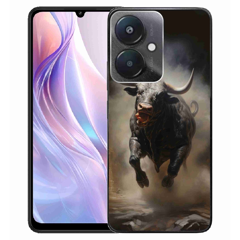 Gelový kryt mmCase na Xiaomi Redmi 13C 5G - rozzuřený býk