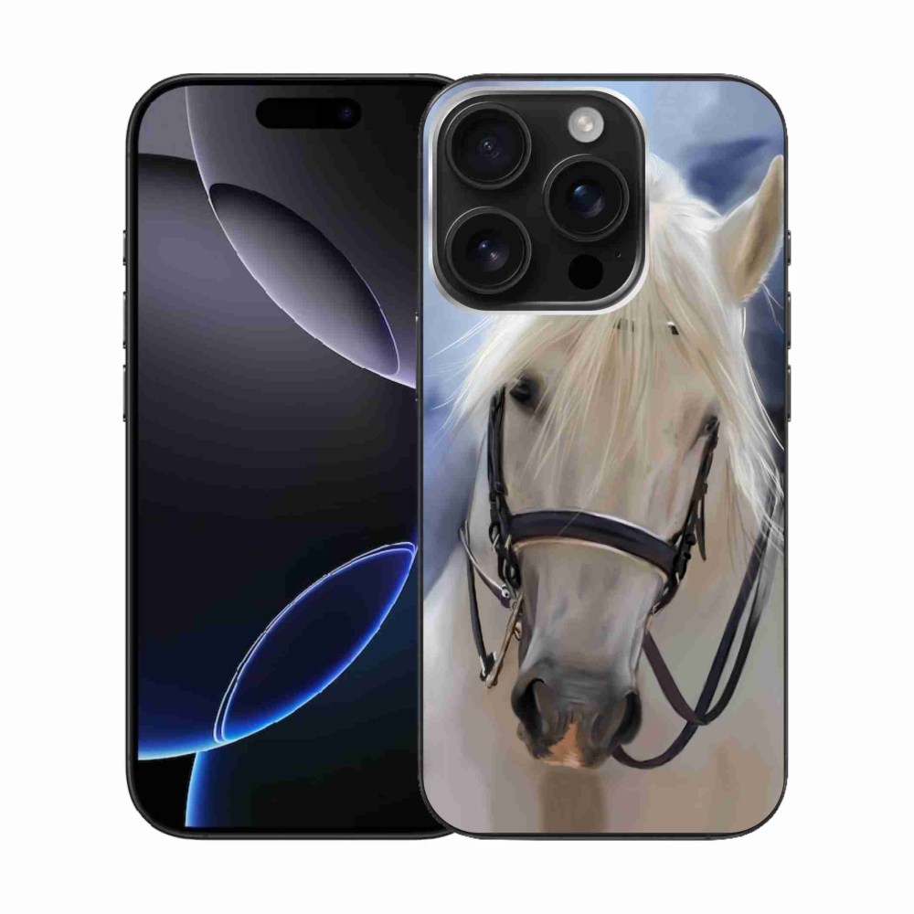 Gelový kryt mmCase na iPhone 16 Pro - bílý kůň