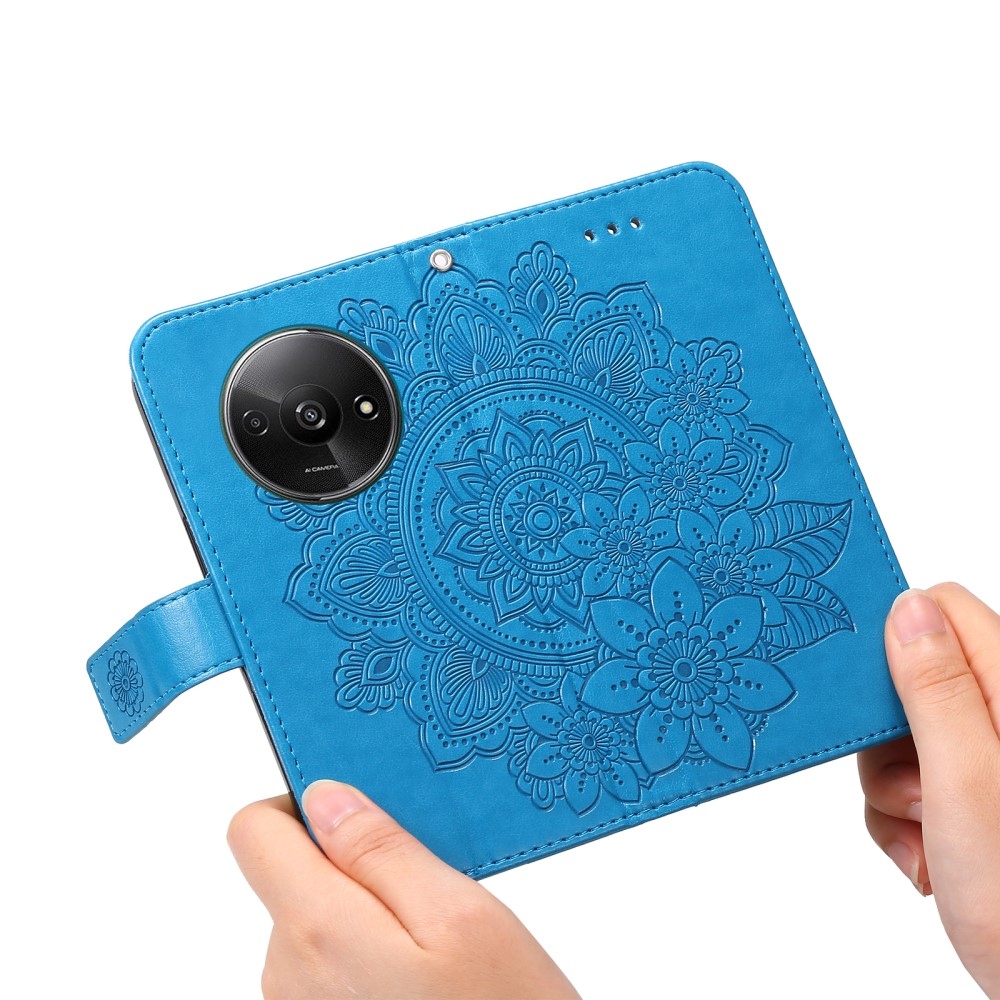 Mandala knížkové pouzdro na Xiaomi Redmi A3 - modré