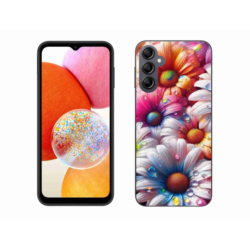 Gelový kryt mmCase na Samsung Galaxy A14 4G/5G - barevné kopretiny