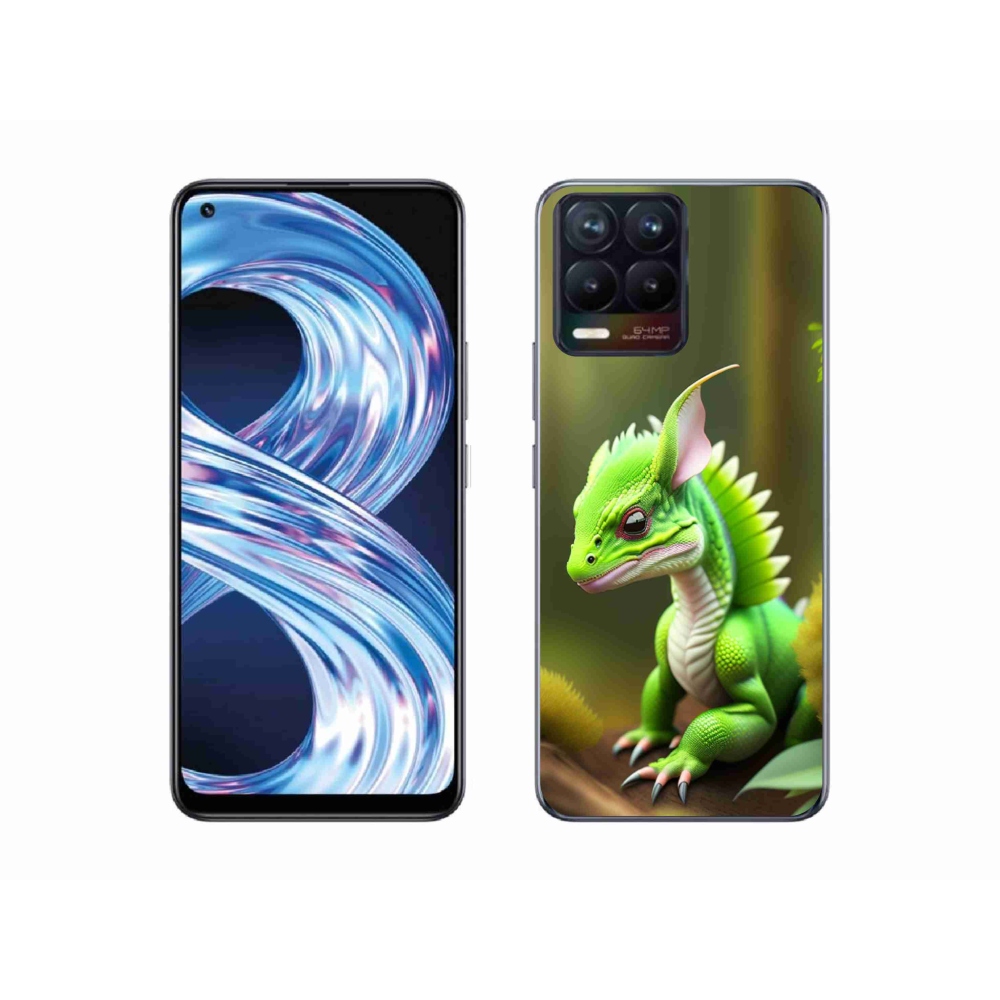 Gelový kryt mmCase na Realme 8 Pro - zelený dráček
