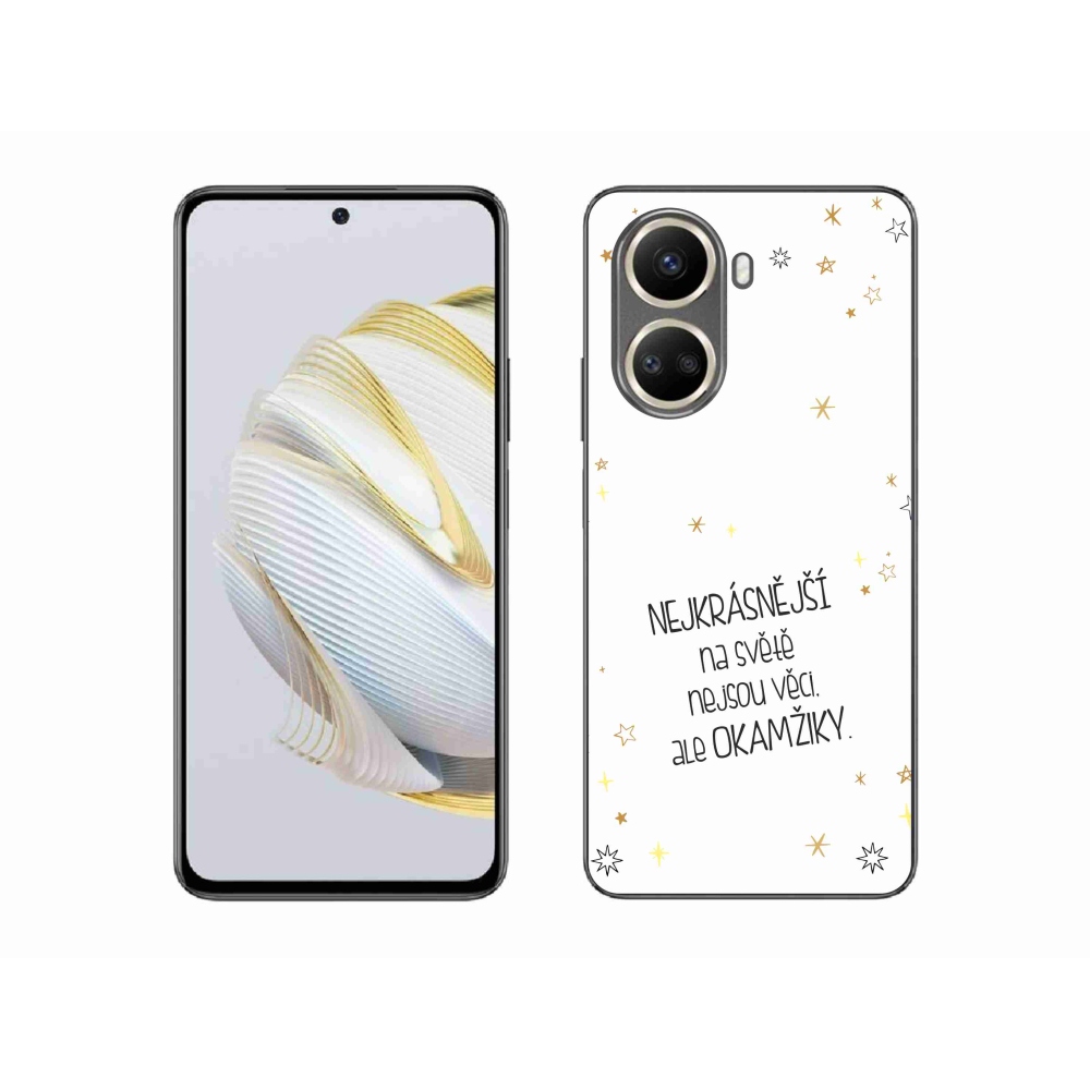 Gelový kryt mmCase na Huawei Nova 10 SE - citát 4 bílé pozadí