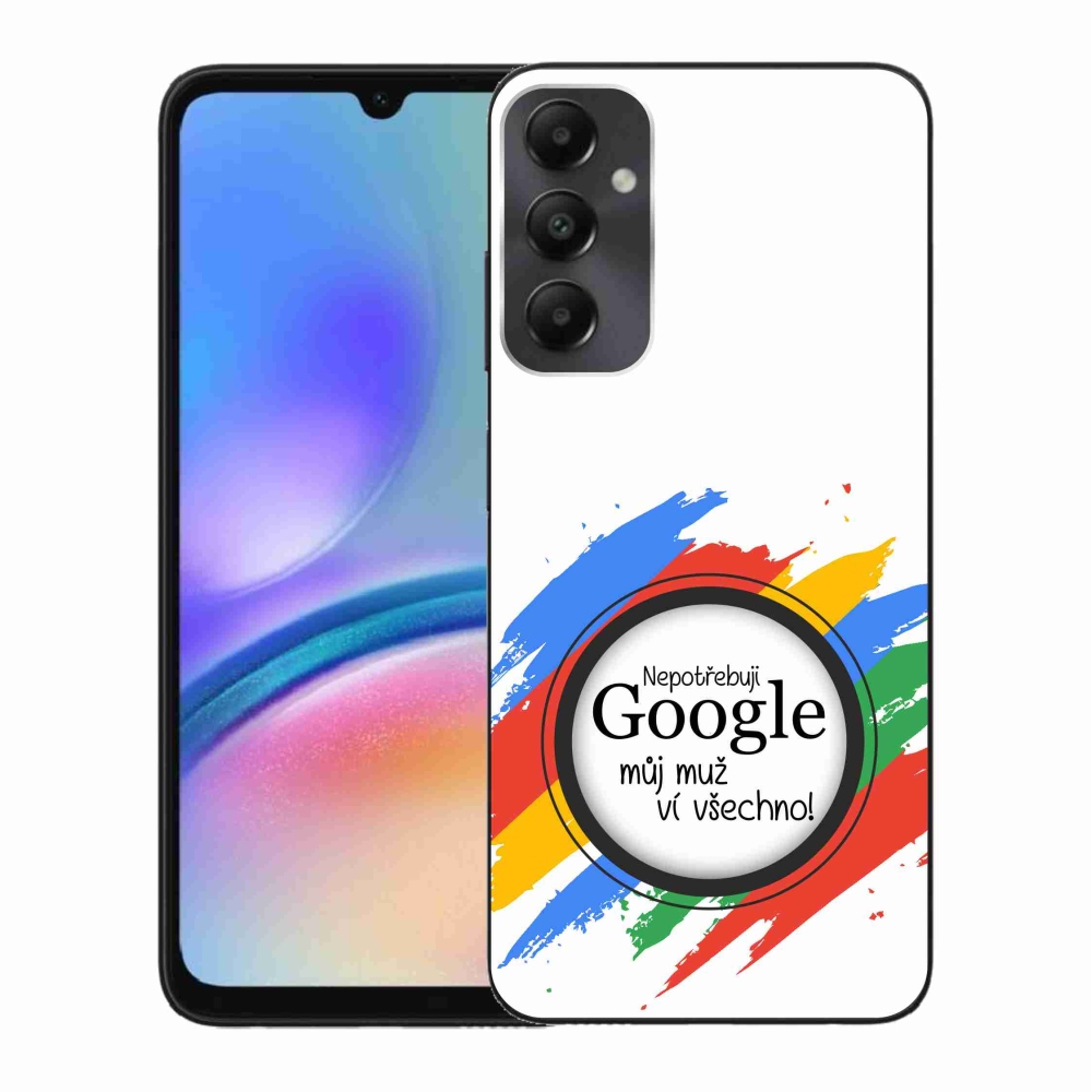 Gelový kryt mmCase na Samsung Galaxy A05s - muž ví všechno bílé pozadí