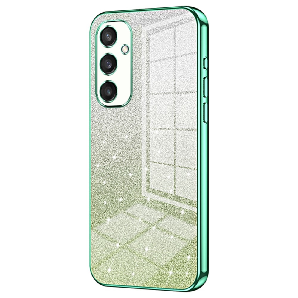 Cut gelový třpytivý obal na Samsung Galaxy S24 - zelený