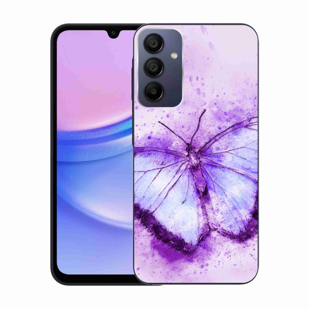 Gelový kryt mmCase na Samsung Galaxy A15 4G/5G - fialový motýl