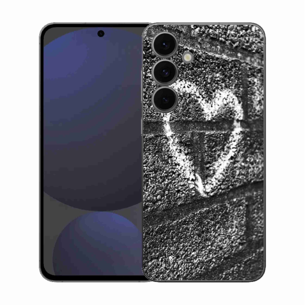Gelový kryt mmCase na Samsung Galaxy S25 FE - srdce na zdi
