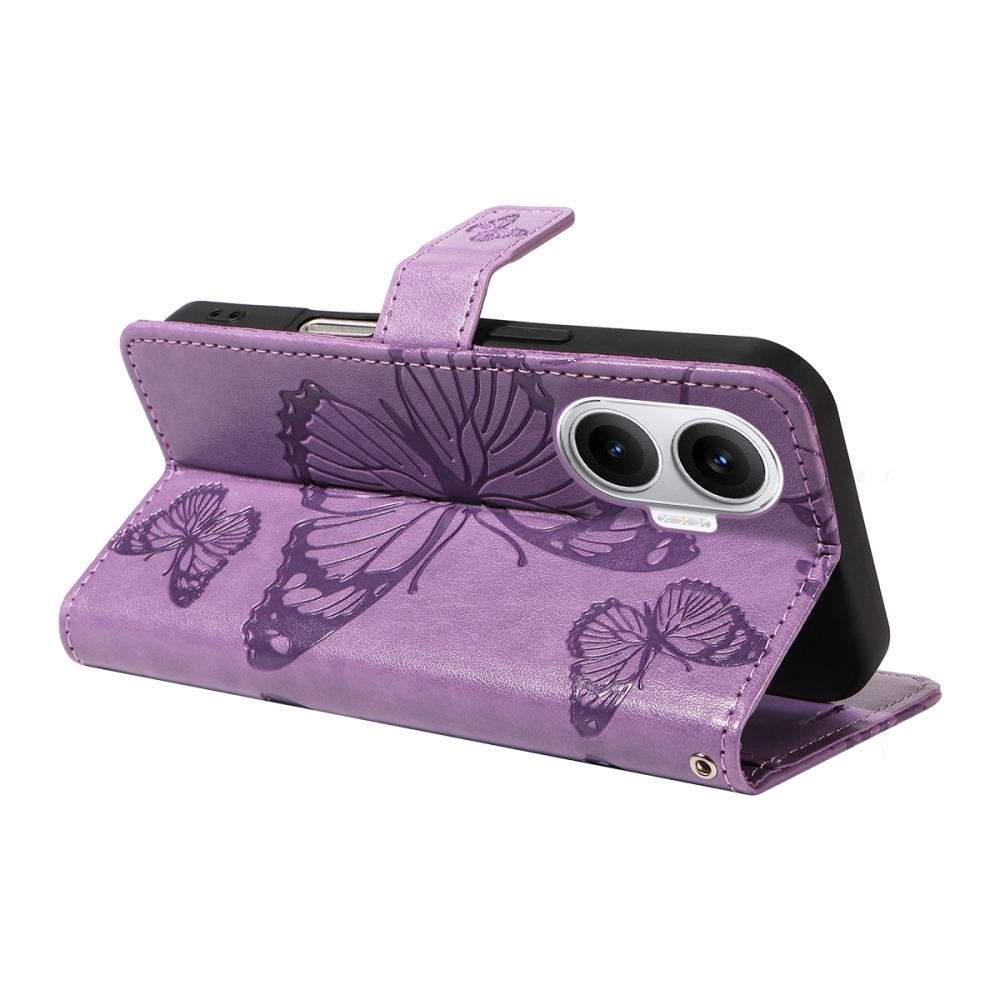 Big Butterfly knížkové pouzdro na Xiaomi Poco F7 5G - fialové