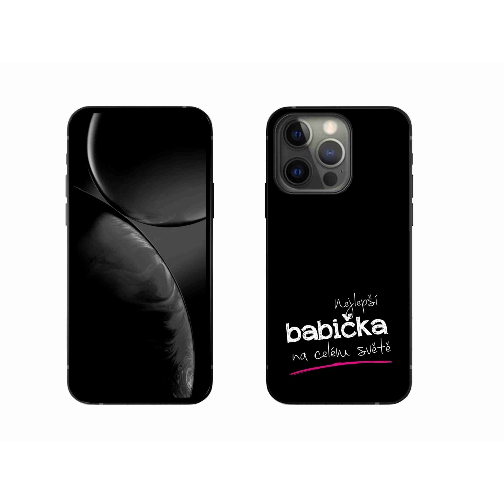 Gelový kryt mmCase na iPhone 13 Pro 6.1 - nejlepší babička 4 černé pozadí