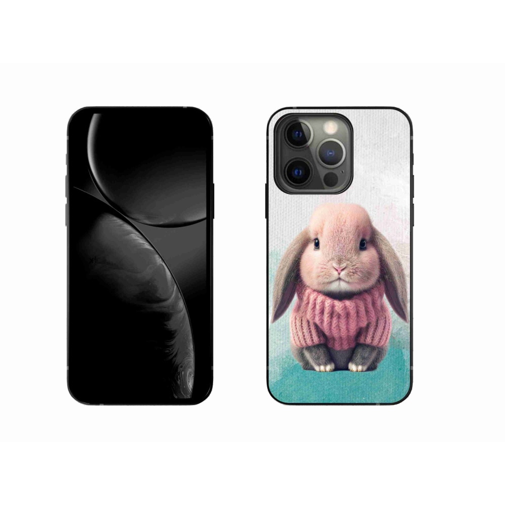 Gelový kryt mmCase na iPhone 13 Pro - králíček ve svetru