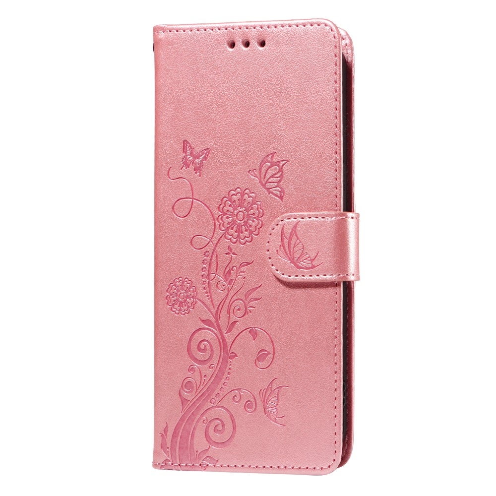 Flowery knížkové pouzdro na Realme 14x 5G/Realme C75 - růžové