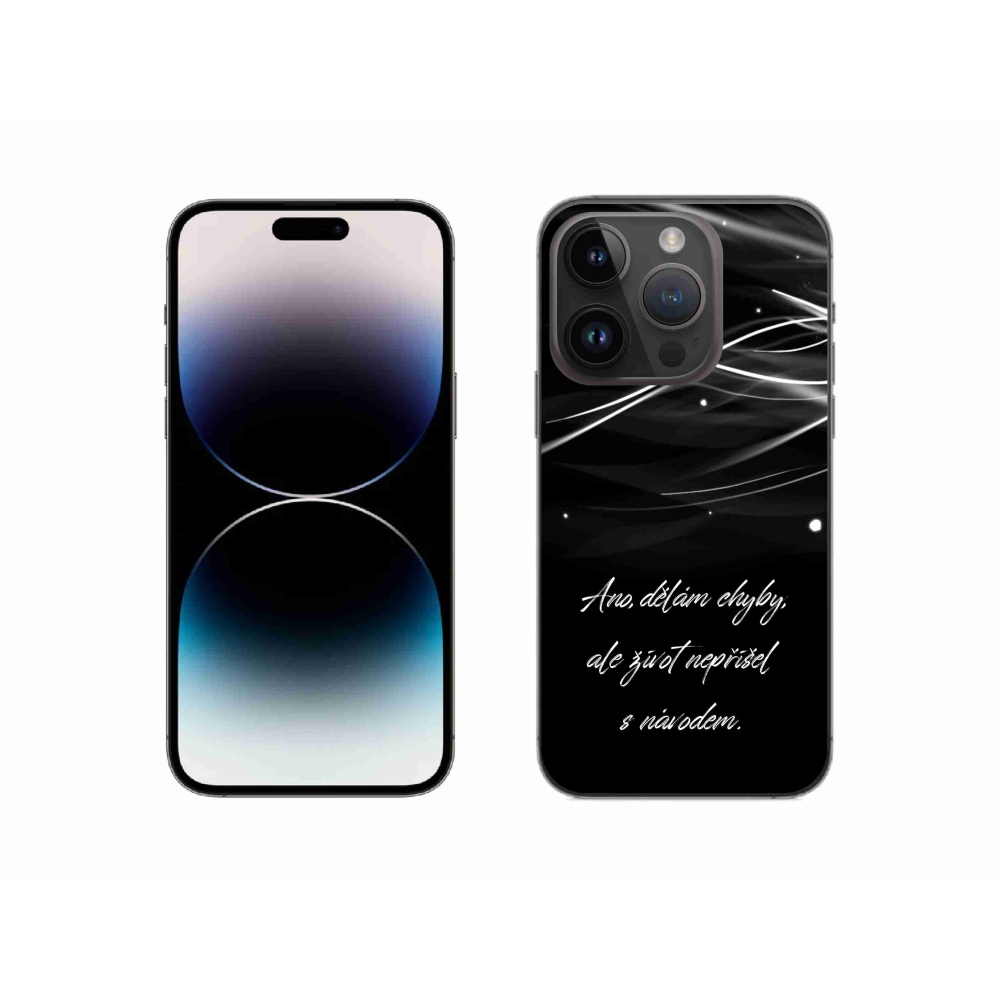 Gelový kryt mmCase na iPhone 14 Pro 6.1 - citát černé pozadí