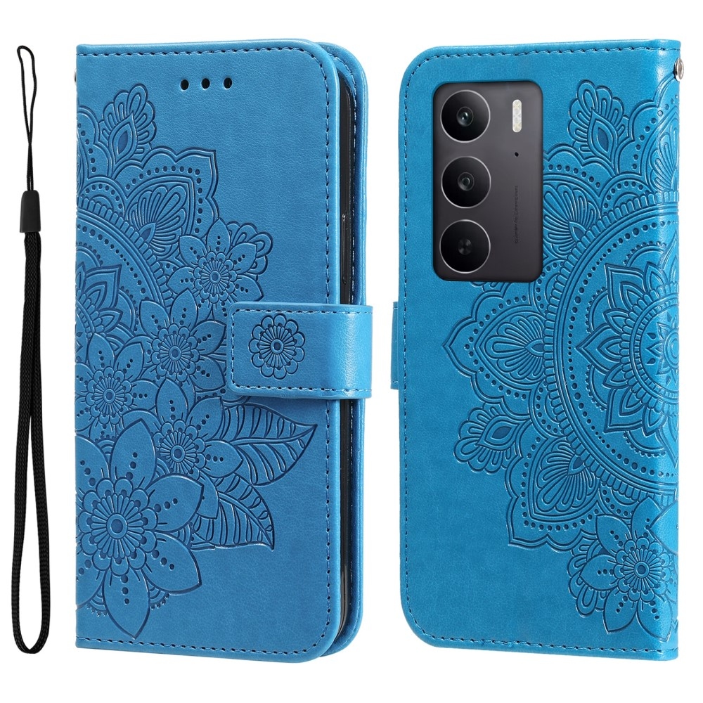 Mandala knížkové pouzdro na Realme C75 - modré