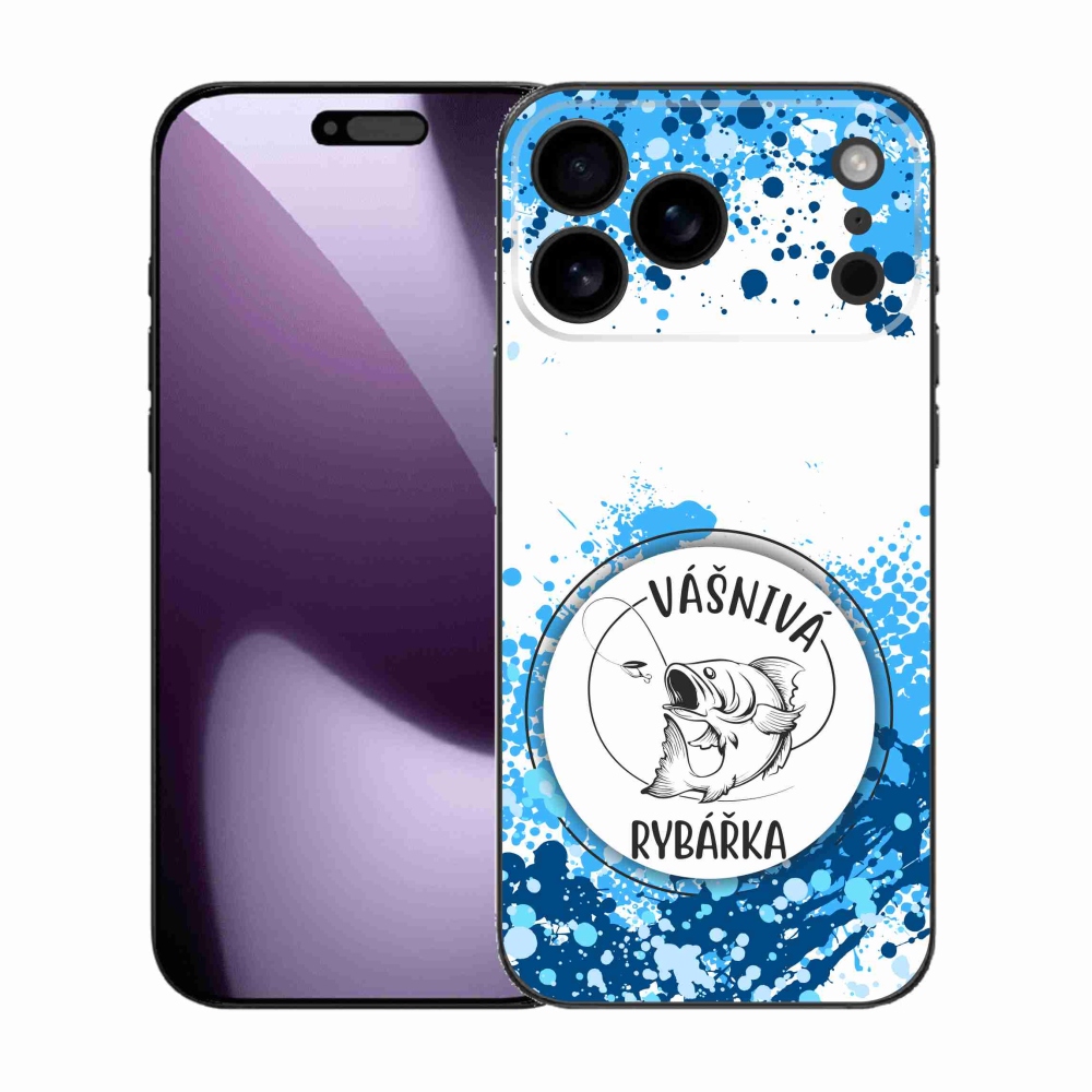 Gelový kryt mmCase na iPhone 17 Pro Max - vášnivá rybářka bílé pozadí