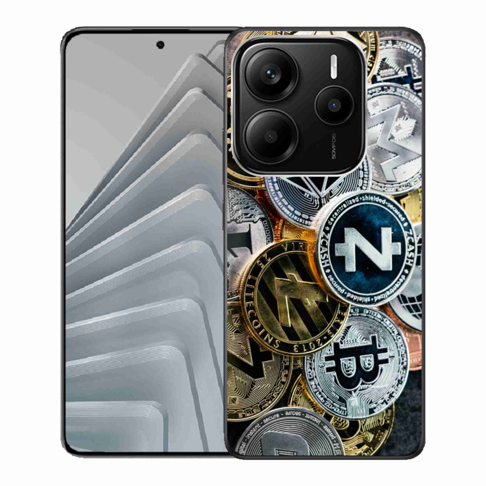 Gelový kryt mmCase na Xiaomi Redmi Note 14 5G - kryptoměny